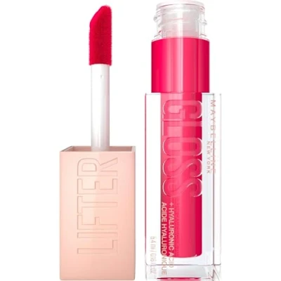 Obrázek Maybelline New York lesklý lesk na rty pro plně působící rty, hydratační, s kyselinou hyaluronovou, Lifter Gloss Candy Drop, barva: č. 024 Bubblegum (růžová), 1 x 5,4 ml