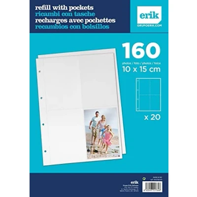 Obrázek Grupo Erik Fotohüllen 20 Folien mit 4 Fächern pro Seite Sammlerhüllen 160 Bilder, beige, RAFB001