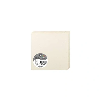 Obrázek Clairefontaine 12886C balení s 25 kartami složeným pylem, čtyřhranný 13,5 x cm, 210 g, slonovina perleť, ideální pro vaše pozvánky a korespondenci, 1
