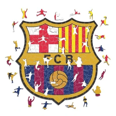 Obrázek Iconic Puzzles, Barcelona Logo, offizielles Produkt, Holzpuzzle für Erwachsene und Kinder, 100% nachhaltiges Holz, Größe L, 500 Stück