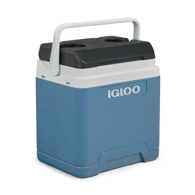 Obrázek IGLOO Pasivní chladicí box IP27 27 l, ledově modrý termo box, na zmrzlinu pro volný čas, zaměstnání a kempování