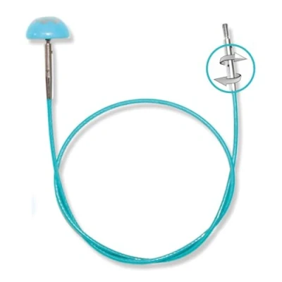 Obrázek NOVÉ Knit pro Mindful Swivel lano vyměnitelné kruhové pletací jehlice, otočný mechanismus 360, (60 cm (délka lana 35 cm))