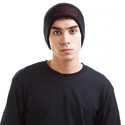 Obrázek Marvel Herren Line Logo Strickmütze, Schwarz (Black Blk), Einheitsgröße