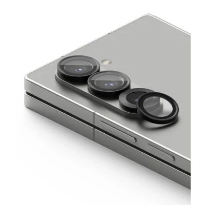 Obrázek Ringke Camera Lens Frame Glass kompatibilní se Samsung Galaxy Z Fold 6 (2024), lehká ochrana objektivu fotoaparátu tvrzené sklo s hliníkovým rámem Black