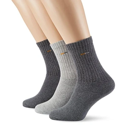 Obrázek Camano Unisex balení 3 ks sportovních ponožek Basic s komfortním pasem dámské a pánské punčochy, Šedá (Grey 10)