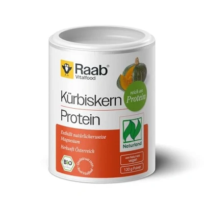 Obrázek Raab Vitalfood Bio dýňový proteinový prášek, čistý prášek s 59 % bílkovin, z Rakouska biologického zemědělství, veganský, 120 gramů