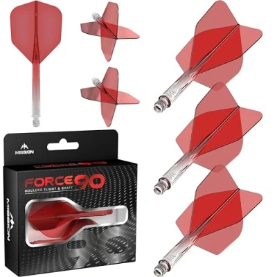 Obrázek Mission Darts Force 90 Integrovaný precizně tvarovaný systém letek a násadek, balení se 3 profesionálními, velmi trvanlivými kombinovanými letkami stopkami, standard č. 6