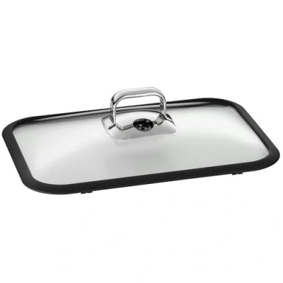 Obrázek WMF Vitalis skleněná poklice se silikonovým okrajem 41 x 27 cm, náhradní víko pro Aroma 6,5 l, příslušenství Vitalis, silikonové těsnění, vhodné do myčky