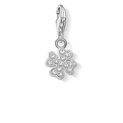 Obrázek Thomas Sabo Dámský elegantní přívěsek čtyřlístek Charm Club 925 Sterlingové stříbro 1797 051 14, stříbro, Kubická zirkonie