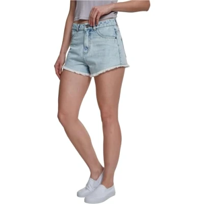 Obrázek Urban Classics Dámské Ladies Denim Hotpants Shorts, Modrá bělená