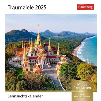 Obrázek Traumziele Sehnsuchtskalender 2025 Wochenkalender mit 53 Postkarten: Reise Kalender hochwertigen Postkarten der schönsten Reiseziele ... (Sehnsuchtskalender Harenberg)