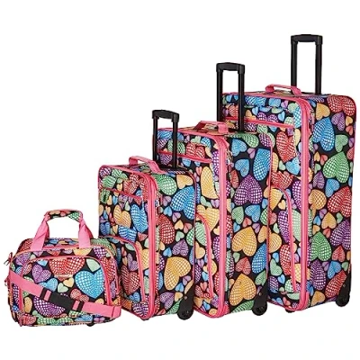 Obrázek Rockland 4dílná Sada zavazadel New Heart, Nové srdce, příručního zavazadla Jungle Softside