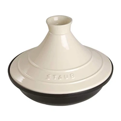 Obrázek STAUB Tajine, 20 cm, litina, s keramickým víkem, pro tradiční marocké pokrmy, černá/krémová