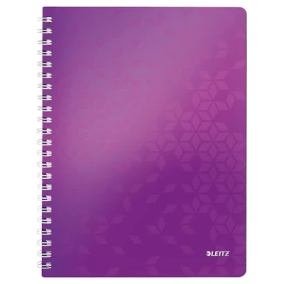 Obrázek Leitz 46380062 Kollegblock WOW, A4, PP, kostkovaný, bezdřevý, 80 listů, fialový