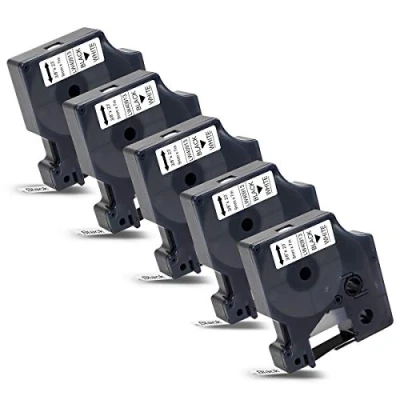 Obrázek 5x Labelwell kompatibilní lepicí páska náhrada pro Dymo 40913 S0720680 D1 9 mm černá na bílé etikety LabelManager 160 PNP 210D 360D 280 420P 500TS Labelpoint 250 150 100
