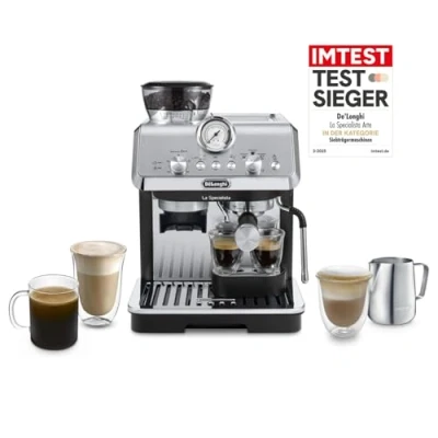 Obrázek De&#039;Longhi La Specialista Arte EC 9155.MB pákový kávovar na espreso s profesionální tryskou napěnění mléka, vč. Sada Barista, ušlechtilá ocel / černý