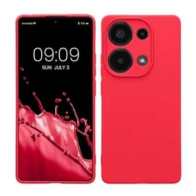 Obrázek kwmobile pouzdro na mobil kompatibilní s Xiaomi Redmi Note 13 Pro 4G z měkkého silikonu v neonově růžové barvě