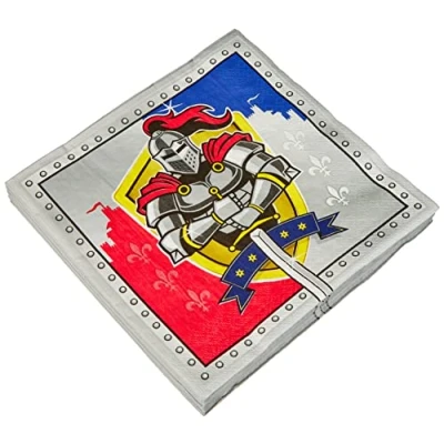 Obrázek Folat B01BFGXAGS 62852 rytíř ubrousky 20 kusů, vícebarevné, 33x33 cm