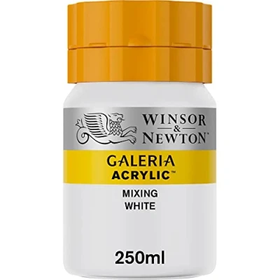Obrázek Winsor &amp; Newton Akrylová barva Galeria 2137415, vysoká pigmentace, stálobarevná, máslová konzistence, 250 ml tuba smíšená bílá