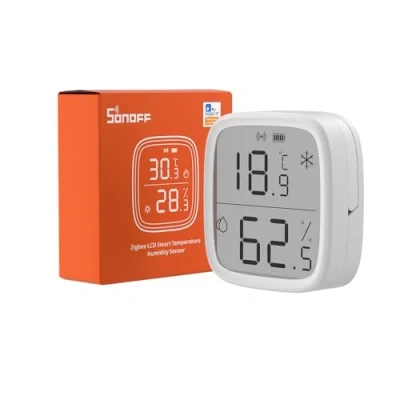 Obrázek SONOFF SNZB 02D Zigbee snímač teploty a vlhkosti Zigbee, LCD chytrý teploměr, vlhkoměr, nutný rozbočovač kompatibilní s Alexa/Google Home Assistant (český jazyk nelze zaručit)