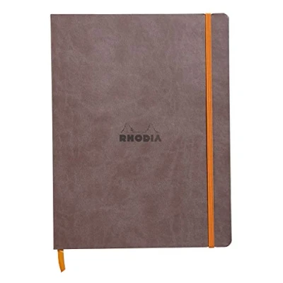 Obrázek Rhodia 117553C Poznámkový sešit Rhodiarama s měkkou obálkou, dot grid, 80 listů, 90 g papír v barvě slonovinové kosti, 190 x 250 mm, záložka vnitřní kapsa,1 kus, čokoládově hnědá