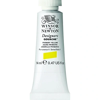 Obrázek Winsor &amp; Newton 605527 Designer kvaš primární žlutá, tuba 14 ml matné krycí barvy kvaše, ideální pro kvašové malby, brilantní, stálobarevné s velkou silou