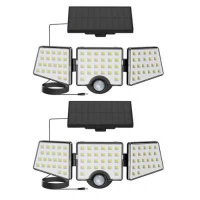 Obrázek Lepro solární lampy pro venkovní použití s detektorem pohybu, 1200LM IP65 světlo odděleným solárním modulem a 3 nastavitelnými hlavami, nástěnné svítidlo