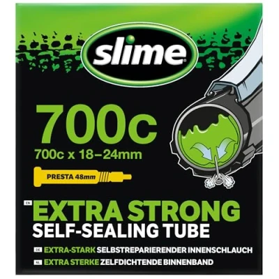 Obrázek Slime Duše na pneumatiky kolo 30061 s těsnicím prostředkem pro propíchnutí, samoutěsňující, prevence a opravy, ventil Presta, 19/25622 mm (700 x 19/25c), One Color