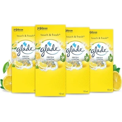 Obrázek Glade Touch &amp; Fresh (Brise One Touch) doplňovač, osvěžovač vzduchu mini sprej, Lemon (limone), balení 4 ks (4 x 10 ml)