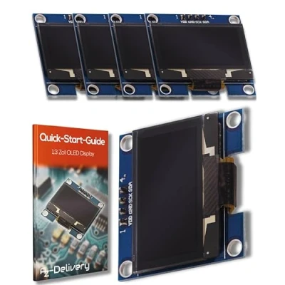 Obrázek AZDelivery 1 x 1,3&quot; OLED displej I2C SSH1106 Chip 128 64 Pixel obrazovka zobrazovací modul s bílými znaky Display ssd1306 kompatibilní Arduino a Raspberry Pi včetně e knihy!