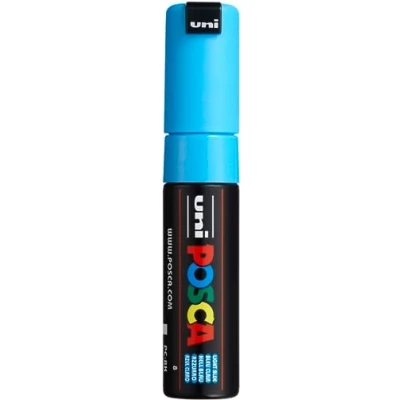 Obrázek uni ball 182653 POSCA zvýrazňovač s širokým klínovým hrotem světle modrý