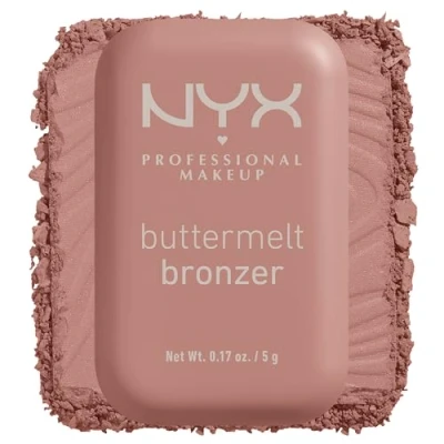 Obrázek NYX Professional Makeup bronzer Buttermelt na obličej a tělo, s bambuckým máslem, mandlovým máslem mangovým pro opálení políbené sluncem, barva: Butta Cup, 1 x 5 g