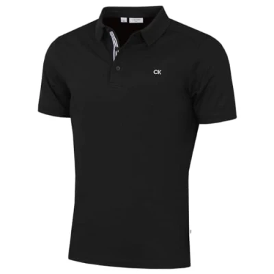 Obrázek Calvin Klein Pánská Campus 3 Knoflík Lehce zvlněná polokošile s límcem, Černá Sport