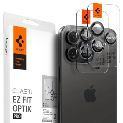 Obrázek Spigen Sklo. tR EZ Fit Optik Pro ochrana fotoaparátu kompatibilní s iPhone 16 Pro/Pro Max, 15 14 2 kusy, ZeroOne Edition, individuální fotoaparátu,