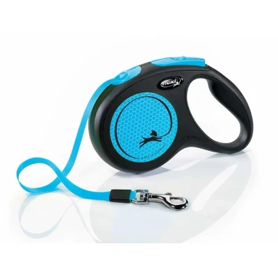 Obrázek Vodítko FLEXI New Neon (M) pásek modré (5m, do 25kg)