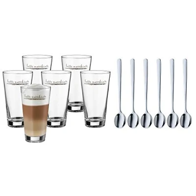 Obrázek WMF Clever&amp;More Latte Macchiato sada sklenic 12dílná se lžičkou, potiskem, 280 ml, vhodné do myčky