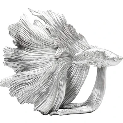 Obrázek Kare Designová dekorativní figurka Betta Fish, stříbrná, ruční výroba, malý dekorační předmět, rybí motiv, dekorace do obývacího pokoje, socha, 37 x 34 14 cm (v/š/h)