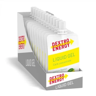 Obrázek DEXTRO Energy LIQUID gel LEMON + CAFFEINE 12 x 60 ml (balení ks) z rychle dostupných sacharidů, hroznového cukru, kofein Booster, alternativa Riegel pro vytrvalostní