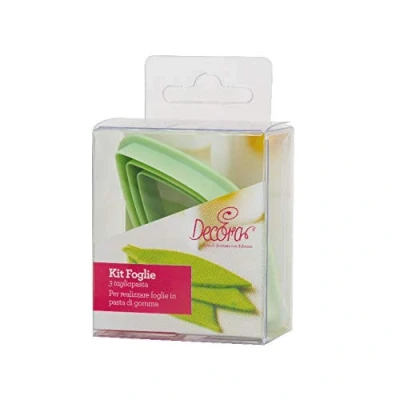 Obrázek Decora 0803027 AUSSTECHER Set LÄNGLICHES Blatt 3 TLG, Plastic, Grün