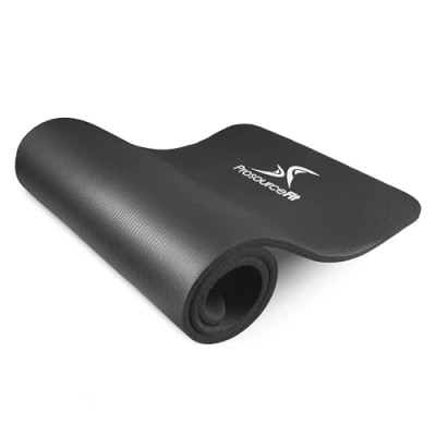Obrázek ProsourceFit Extra Thick podložka na jógu a pilates 1/2&quot; (13 mm) 71palcový dlouhý High Density Exercise Mat with Comfort Foam and Carrying Strap, černý