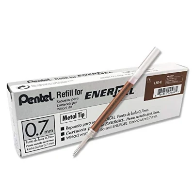 Obrázek Pentel LR7 EX náplň pro gelové tužky EnerGel 0,7 mm kulový hrot, hnědá, 12 kusů