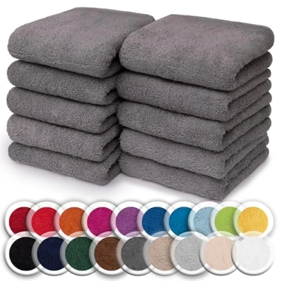 Obrázek NatureMark balení 10 ks žínek 100% bavlna froté žínky velikost 30 x cm v po kusech Barva: antracitová šedá