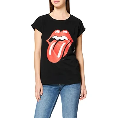 Obrázek Rolling Stones dámské tričko Tongue Tee s potiskem loga pásku, černá