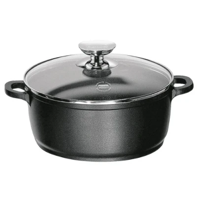 Obrázek Berndes Indukční hrnec Vario Click 20 cm, indukční, s víkem, vhodný pro všechny sporáky, robustní hliníková litina, nepřilnavá vrstva, černá