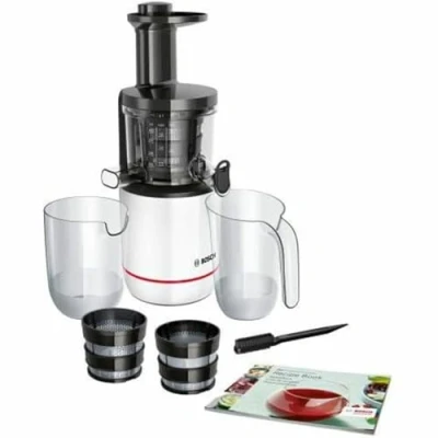 Obrázek Bosch Entsafter SlowJuicer VitaExtract MESM500W, vitaminschonendes Entsaften, sehr leise, leichte Reinigung, für hartes Obst und Gemüse, BPA frei, 150 W, weiß