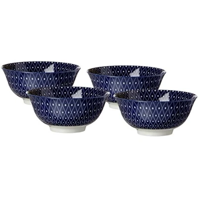 Obrázek Ritzenhoff &amp; Breker Sada misek Royal Reiko, 4dílná, průměr 15,5 cm, 650 ml, porcelánové nádobí, modrobílá