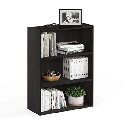 Obrázek Furinno 3stupňový otevřený regál, knihovny, espresso, 57. 7 (šířka) x 80 (výška) 24. 1 (hloubka) cm