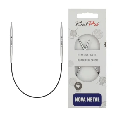 Obrázek KnitPro Nova kov: Knitting Pins: Circular: Fixed: 25 cm x 3. 50 mm, stříbrná, 5 mm