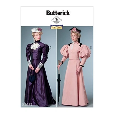 Obrázek Butterick B0788DFRG7 Schnittmuster 6537 E5 für Damenkostüme, Taschentuch, Mehrfarbig, 17 x 0.5 22 cm