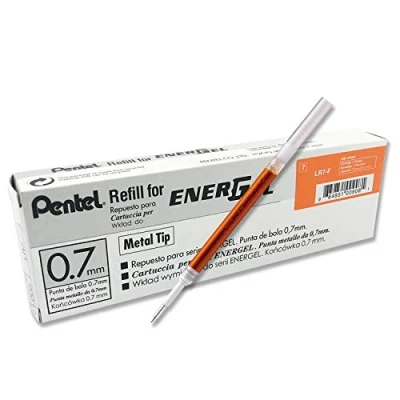 Obrázek Pentel LR7 FX náhradní náplň pro gelové tužky Ener 0,7 mm kulový hrot, oranžová, 12 kusů